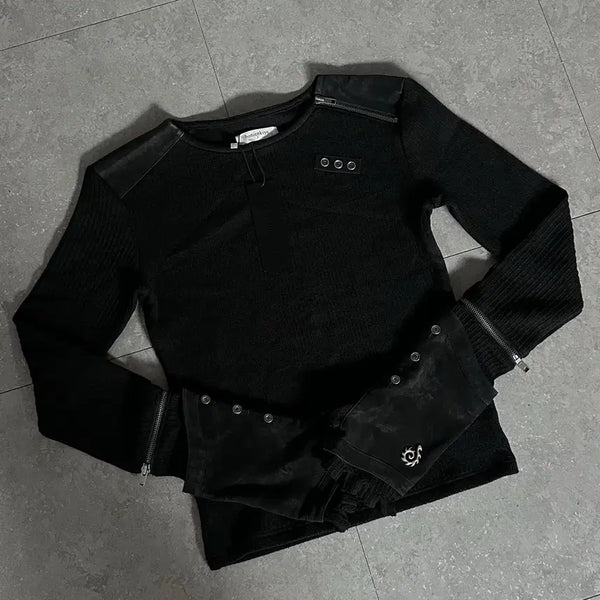 [BUNJANG] Bonie & Kye Zipper Leather Top Black Size 2 / 보니앤키예 지퍼 레더 탑 블랙 2사이즈