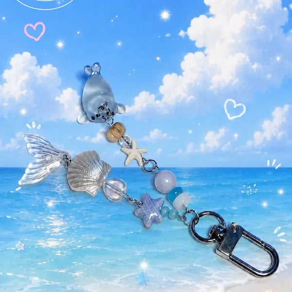 [BUNJANG] Seal Ocean Charm Keychain / 위시 물개바다키링