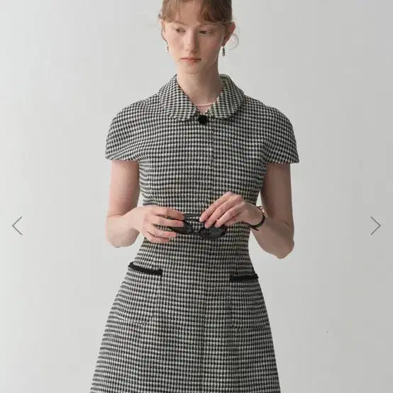 [BUNJANG] Floum Hound Check One-Piece Dress S New / 플로움 하운드체크원피스 S 새상품