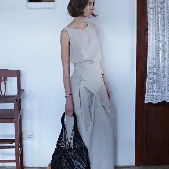 [BUNJANG] L'OBJET Drapé Dress Beige S / 루에브르 드레이프 원피스 베이지 S 새상품