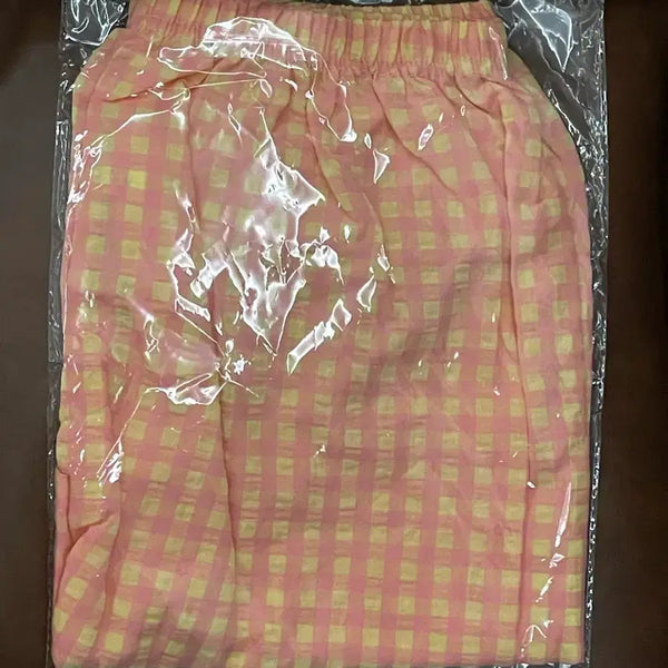[BUNJANG] Pink Check Pajama Shorts / 체크잠옷 반바지