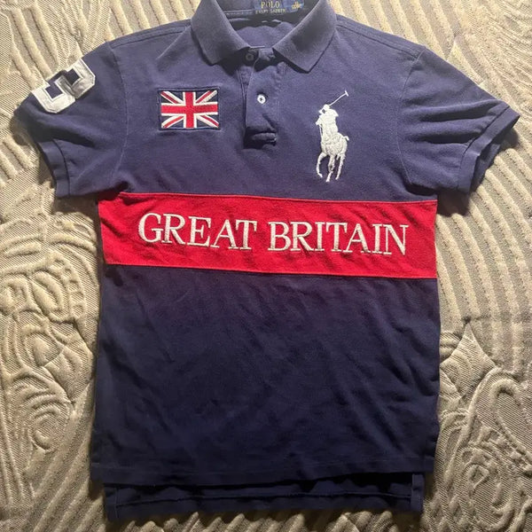 [BUNJANG] Polo Ralph Lauren Chief Keef Big Pony Short Sleeve Polo Navy (XS) / 폴로 랄프로렌 치프키프 빅포니 영국 카라 반팔티 네이비 (xs)