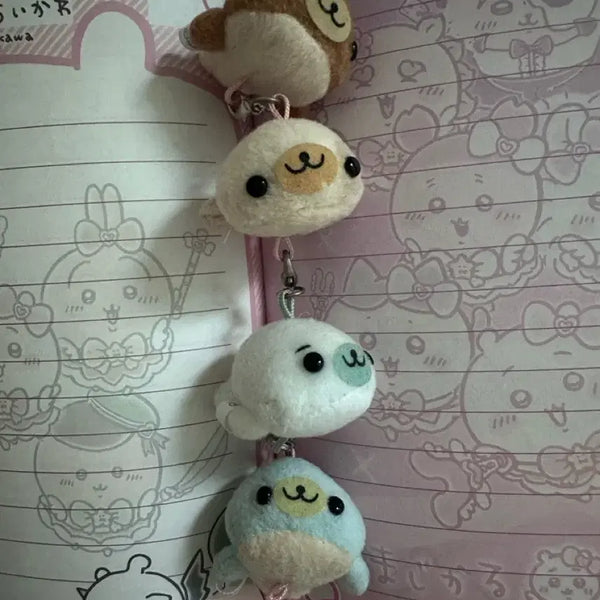 [BUNJANG] Mamemago Hanging Doll Keychain Set / 가격내림 마메고마 줄줄이 연결 인형 키링 세트