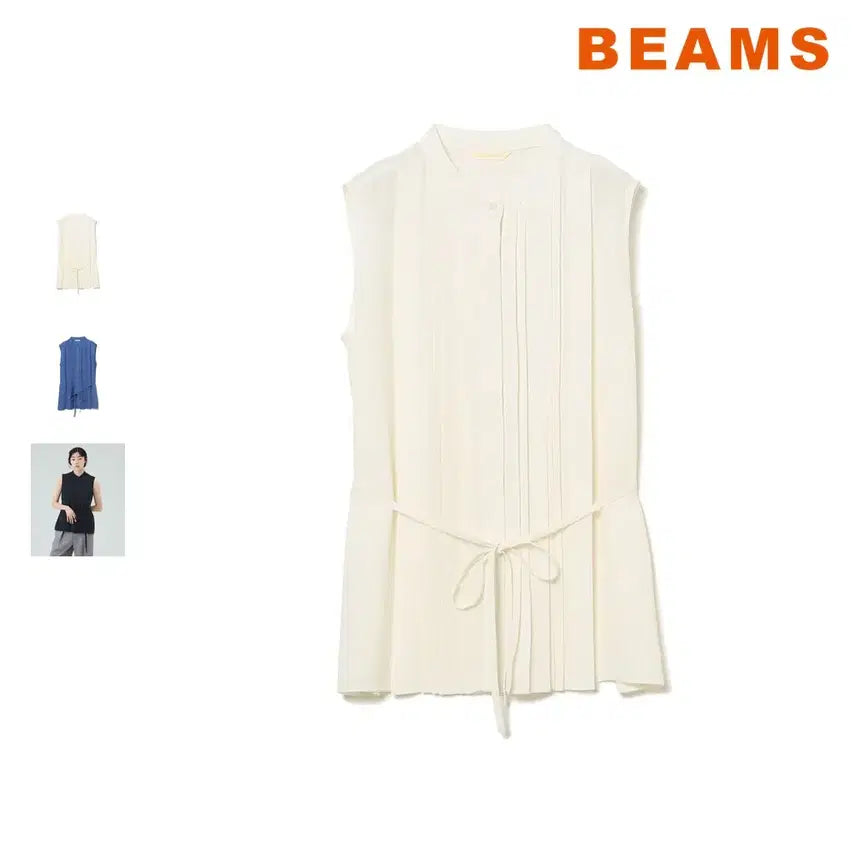 [BUNJANG] BEAMS HEART Tucked Sleeveless Blouse / 빔즈 하트 턱 디자인 민소매 블라우스