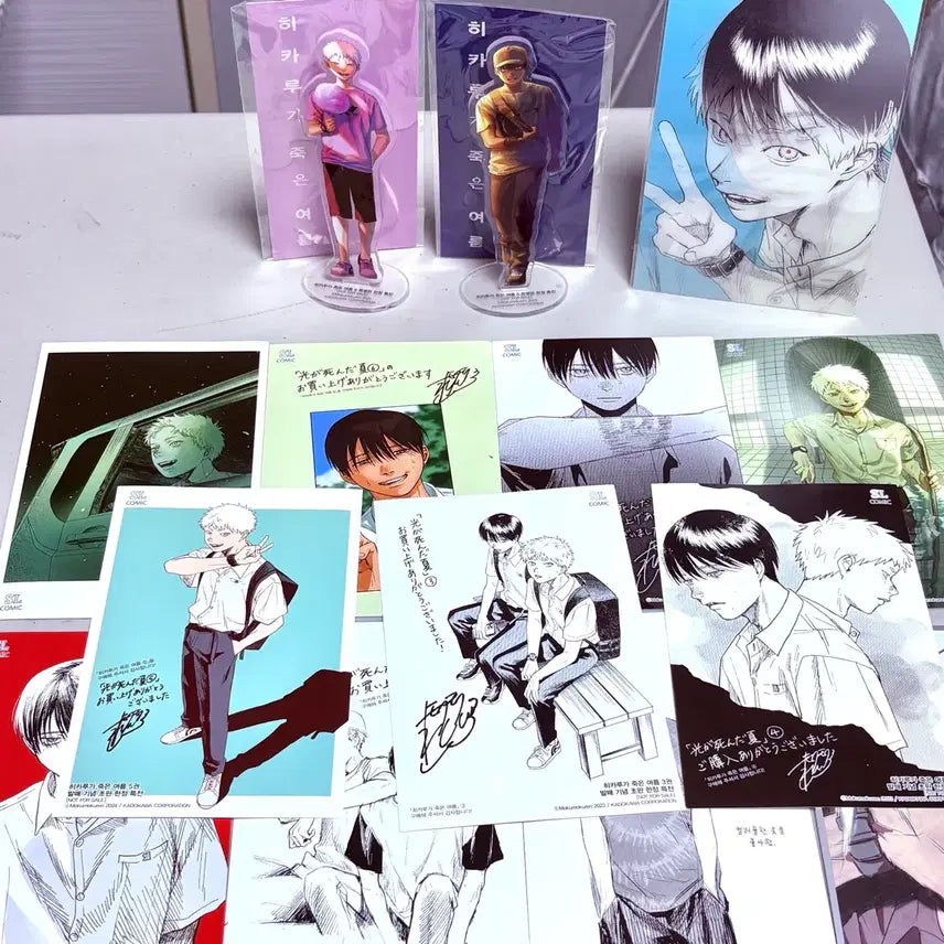 [BUNJANG] Hikaruga Died That Summer Original Art Acrylic Stand & Postcard Bundle Set / 히카루가 죽은 여름 히죽여 원화 아크릴+엽서 일괄