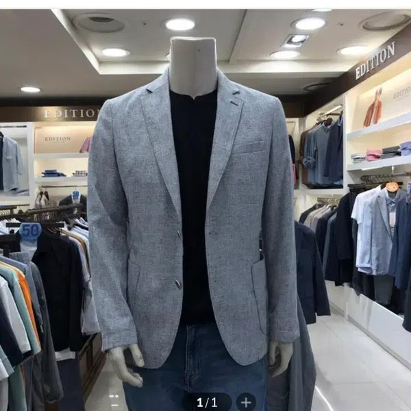 [BUNJANG] EDITION Glen Check Linen Blend Jacket / 에디션 글렌체크 린넨혼방자겟