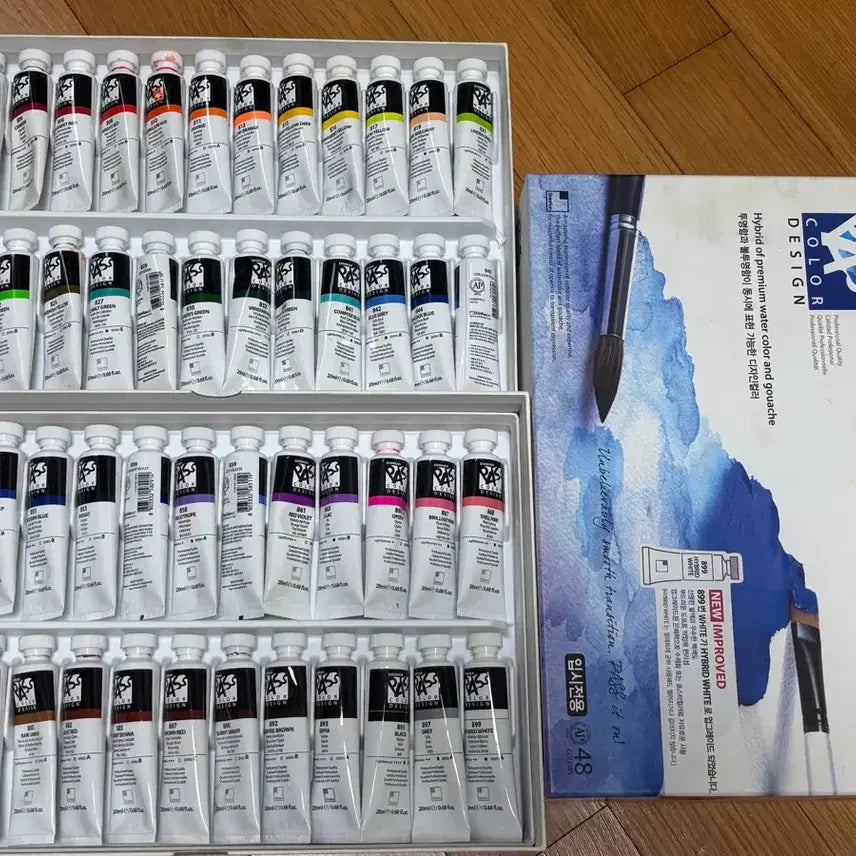 [BUNJANG] Shinhan Pass Paint Set - 48 Colors / 신한 패스 물감 세트 48색