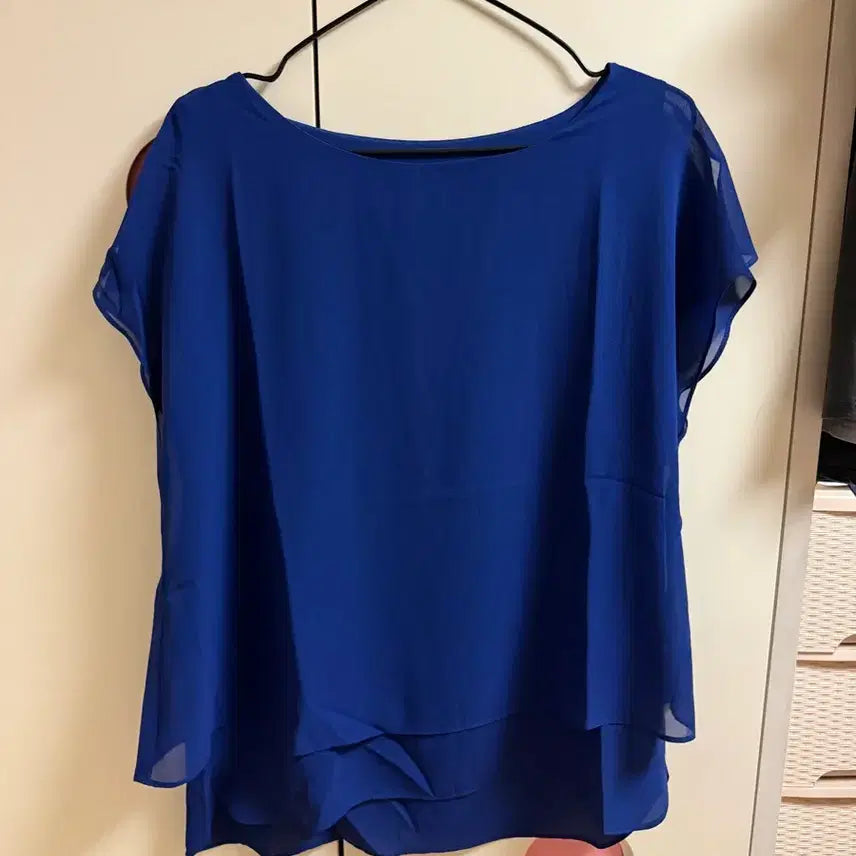 [BUNJANG] Blue Chiffon Blouse / 블루 시폰 블라우스