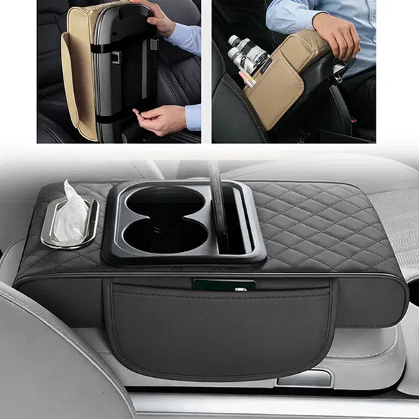 [BUNJANG] Car Console Storage Cushion Armrest Organizer / 캠핑 여행 차량용 콘솔 수납쿠션 멀티정리 팔걸이 수납함 컬러 선택