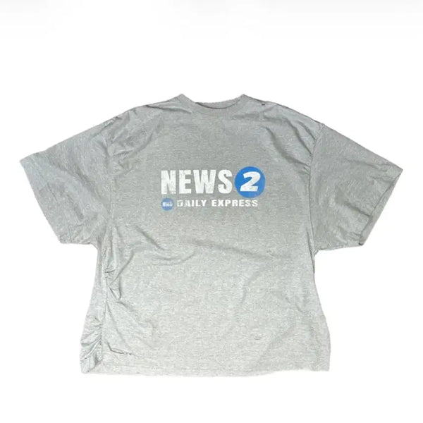 [BUNJANG] Non-Node Puckering News T-Shirt Vintage Grey / [1] 논노드 퍼커링 뉴스 티셔츠 빈티지 그레이