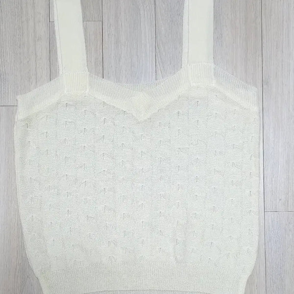 [BUNJANG] 8 Seconds Women's Knit Tank Top Ivory S / 에잇세컨즈 여성 니트 나시 아이보리 S사이즈