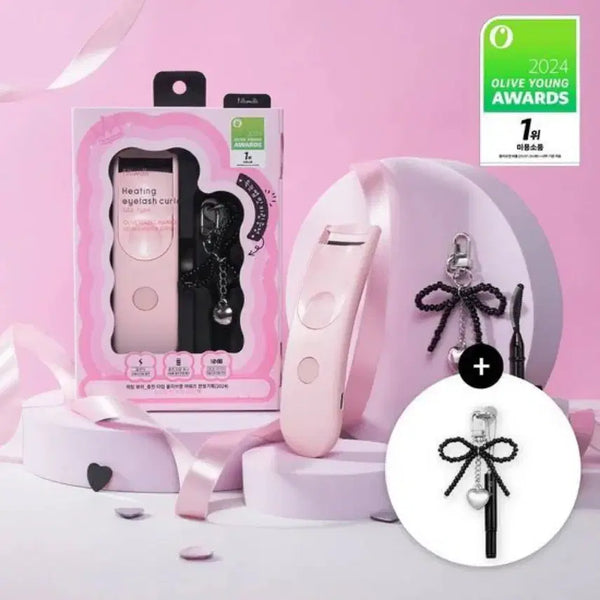 [BUNJANG] Filimili Heated Eyelash Curler Rechargeable Type Awards Limited Edition Pink & Black / [미사용] 필리밀리 히팅뷰러 충전타입 어워즈 한정기획 핑크&블랙