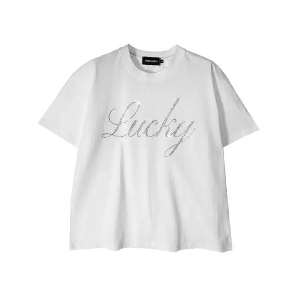 [BUNJANG] ifeellucky Bling T-shirt White / [m] ifeellucky 아이필럭키 블링 반팔티 화이트