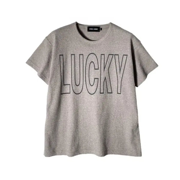 [BUNJANG] IFEELLUCKY Waffle T-Shirt Beige Grey / [M]IFEELLUCKY 아이필럭키 와플 티셔츠 베이지 그레이