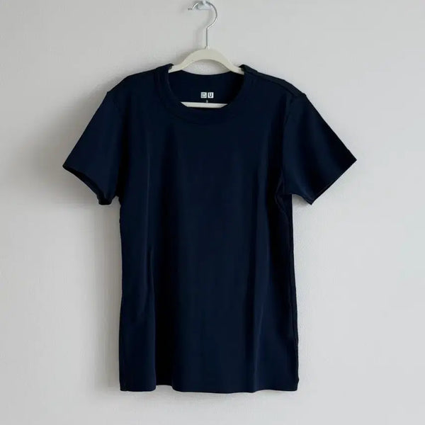 [BUNJANG] Uniqlo Crew Neck T-Shirt (Short Sleeve) Navy Size S / 유니클로 크루넥T(반팔), S, 네이비