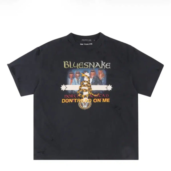 [BUNJANG] Project GR Bluesnake Washed T-Shirt Black / [1]프로젝트gr 블루스네이크 워시드 티셔츠 블랙