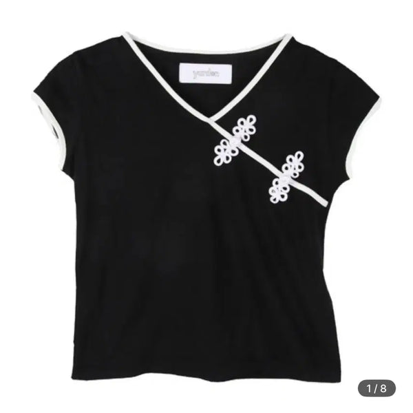 [BUNJANG] YARDEN 100% Cotton Mandarin Collar Short-Sleeve T-Shirt / YARDEN 차이나넥 코튼 100% 반팔 티셔츠