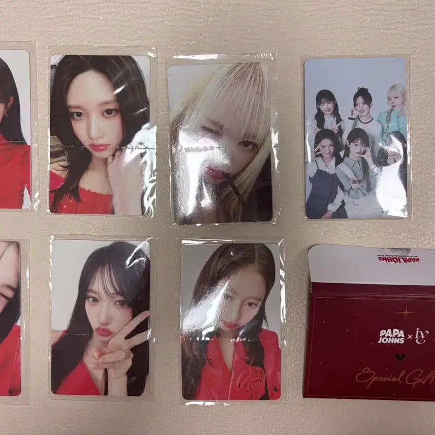 [BUNJANG] IVE Papa John's 9th Edition Photocard Full Set (Sealed) / (미개봉) 아이브 파파존스 9차 포카 풀세트 7장, 슬리브 포함