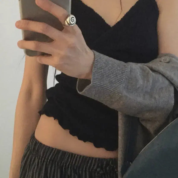 [BUNJANG] Maybe Baby Lace Ribbed Tank Top / 메이비베이비 레이스나시
