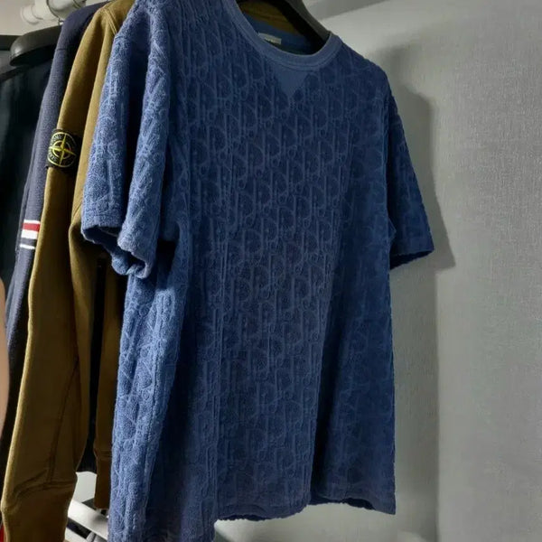 [BUNJANG] Dior Oblique Terry Short Sleeve T-Shirt Navy L / [ 최저가 / L ] 디올 오블리크 테리 반팔 티셔츠 네이비