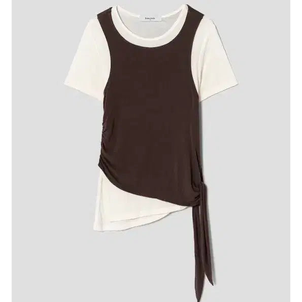 [BUNJANG] 8seconds Sleeveless Layered Half-Sleeve T-Shirt / 에잇세컨즈 슬리브리스 레이어드 반팔티