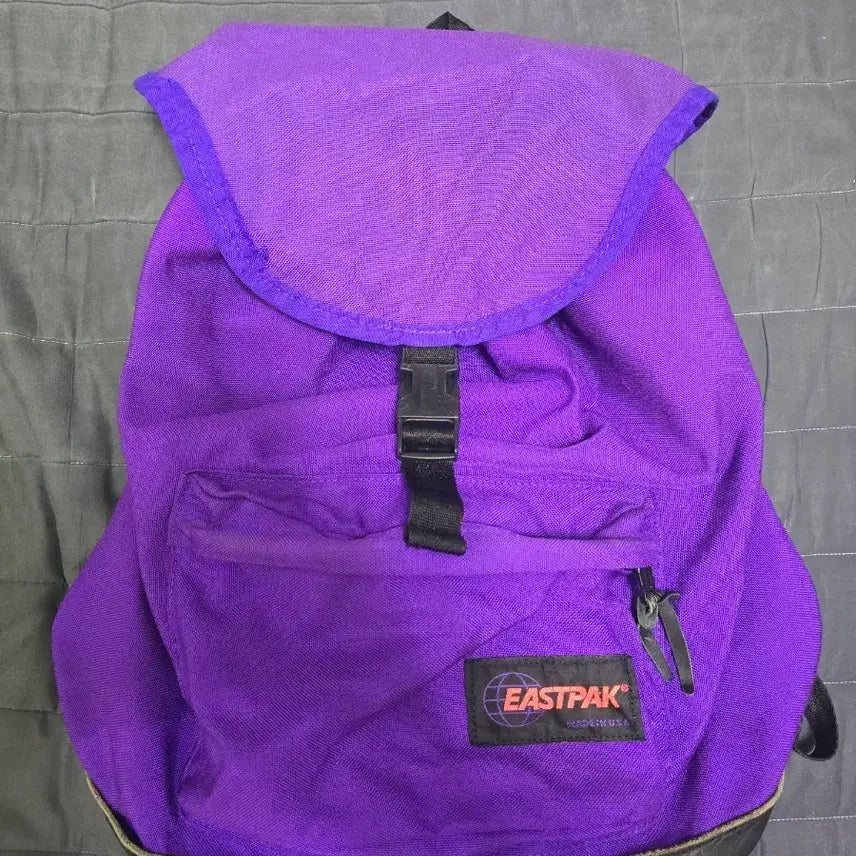 [BUNJANG] Eastpak USA Made 90s Leather Bottom Rucksack Backpack / 이스트팩(Eastpak) 레더 럭색 백팩 made in usa