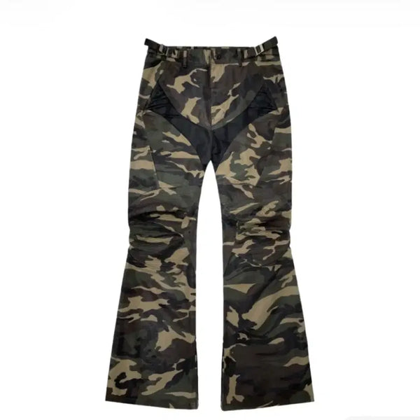 [BUNJANG] Project GR Coated Biker Armored Flare Pants Camo / [2]프로젝트gr 코티드 바이커 아머드 플레어팬츠 카모