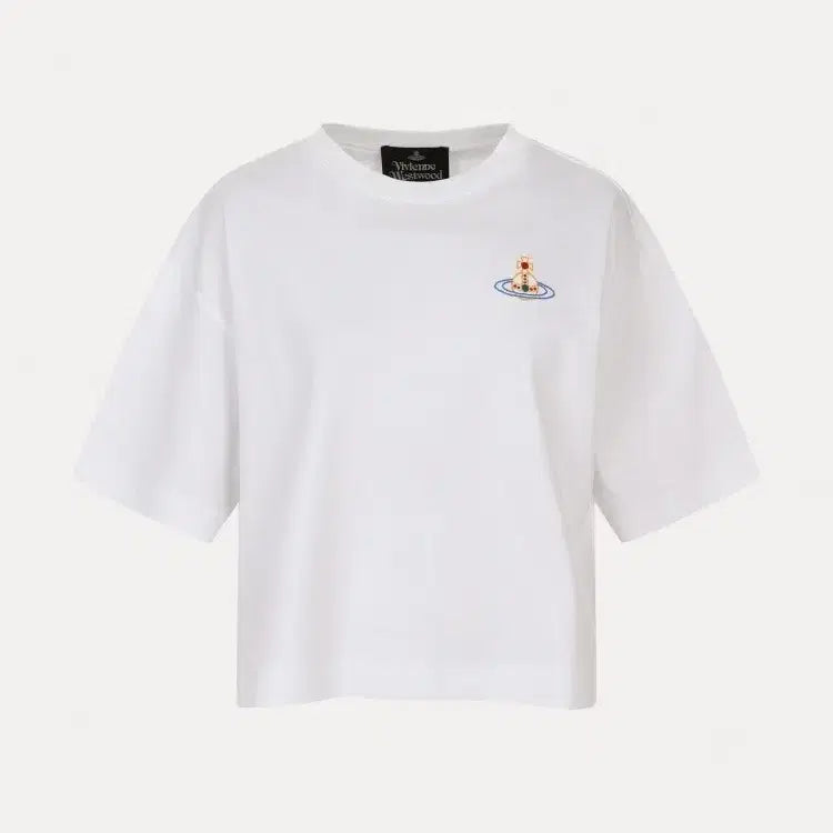 [BUNJANG] Vivienne Westwood Cotton Cropped T-Shirt White Size 38 / 비비안웨스트우드 코튼 크롭 티셔츠 화이트 반팔티 38사이즈