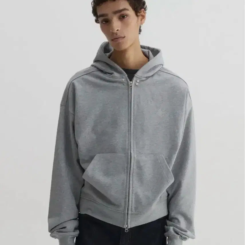 [BUNJANG] DNSR Grey Hooded Zip-Up Jacket / DNSR 그레이 후드집업