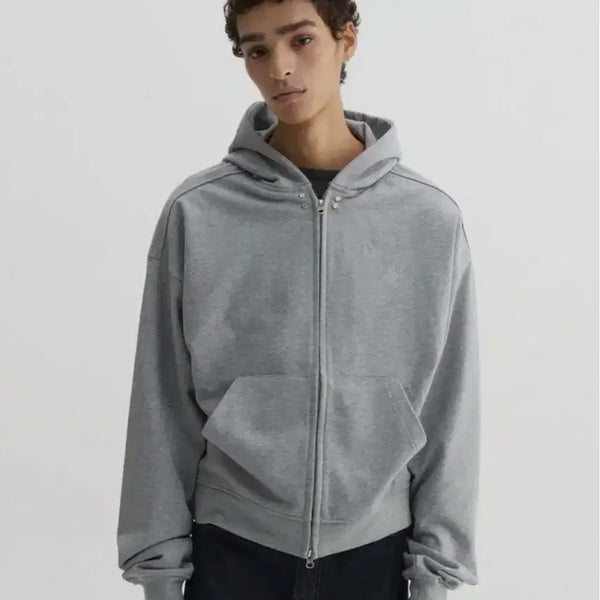 [BUNJANG] DNSR Grey Hooded Zip-Up Jacket / DNSR 그레이 후드집업