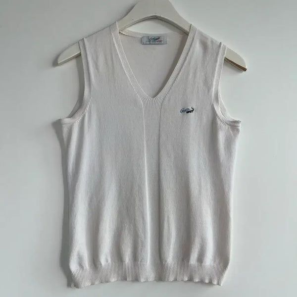 [BUNJANG] Crocodile Knit Vest White 95 / 크로커다일 니트 조끼 화이트 베스트 95