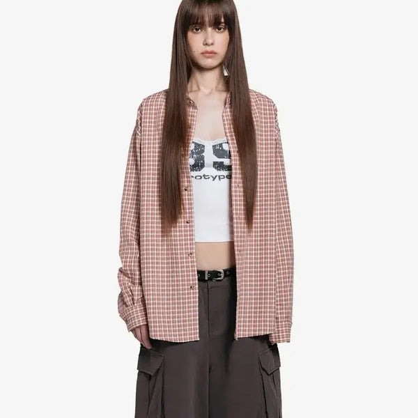 [BUNJANG] LOTYPE Checkered Shirt Pink / 로타입 체크셔츠 핑크 판매