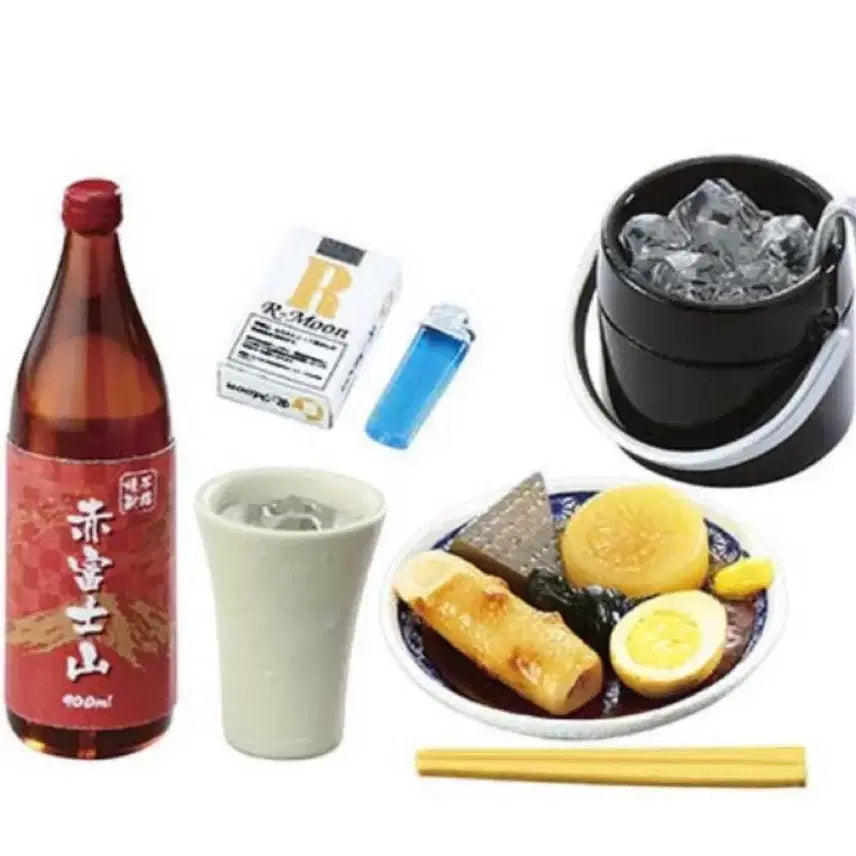 [BUNJANG] Re-Ment Yakitori, Sake, and Oden Set with Ice & Lighter Miniature / 야키토리 술과 오뎅세트 리멘트