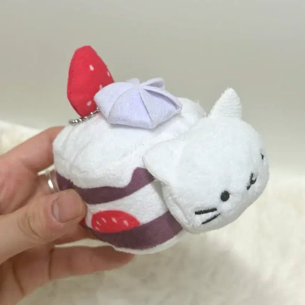 [BUNJANG] NyangNyangNyangCo Strawberry Cake Plush Keychain / 냥냥냥코 딸기케이크 인형키링 산엑스