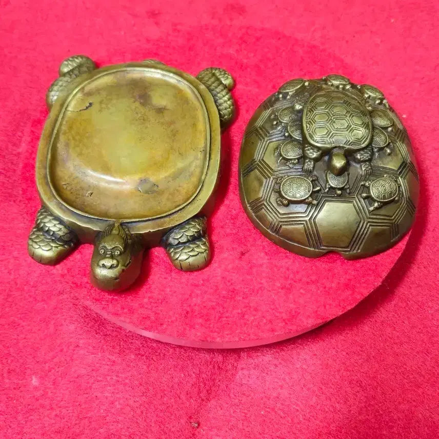 [BUNJANG] Heavy Solid Brass Turtle Inkstone - Calligraphy & Interior Decor / 묵직한 황동 구자 거북이 벼루 (서예.인테리어 장식용)