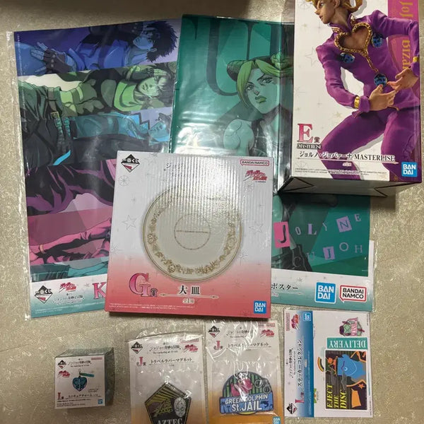 [BUNJANG] JoJo's Bizarre Adventure Ichiban Kuji E, G, I, J, L, K Bundle Set with Giorno Figure and Plate / 죠죠 제일복권 E G I J L K 일괄 판매 죠르노 피규어 죠죠 접시