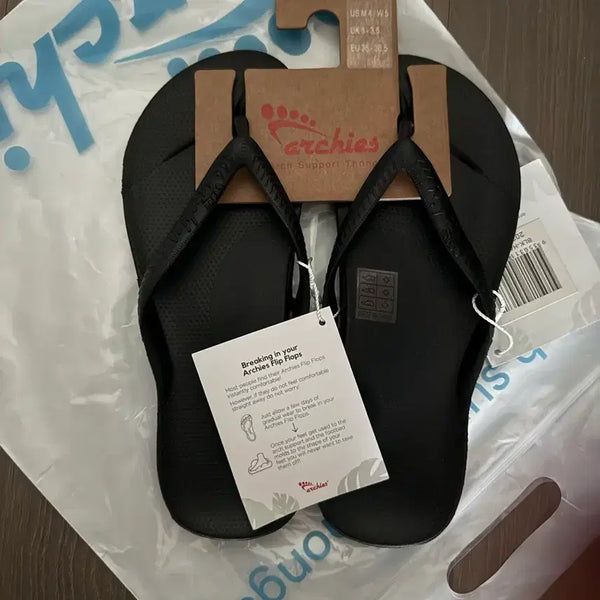 [BUNJANG] Archis Arch Support Flip-Flop Black M4/M5 / 아치스 아치 서포트 플립플랍 블랙 220-225 M4/M5사이즈