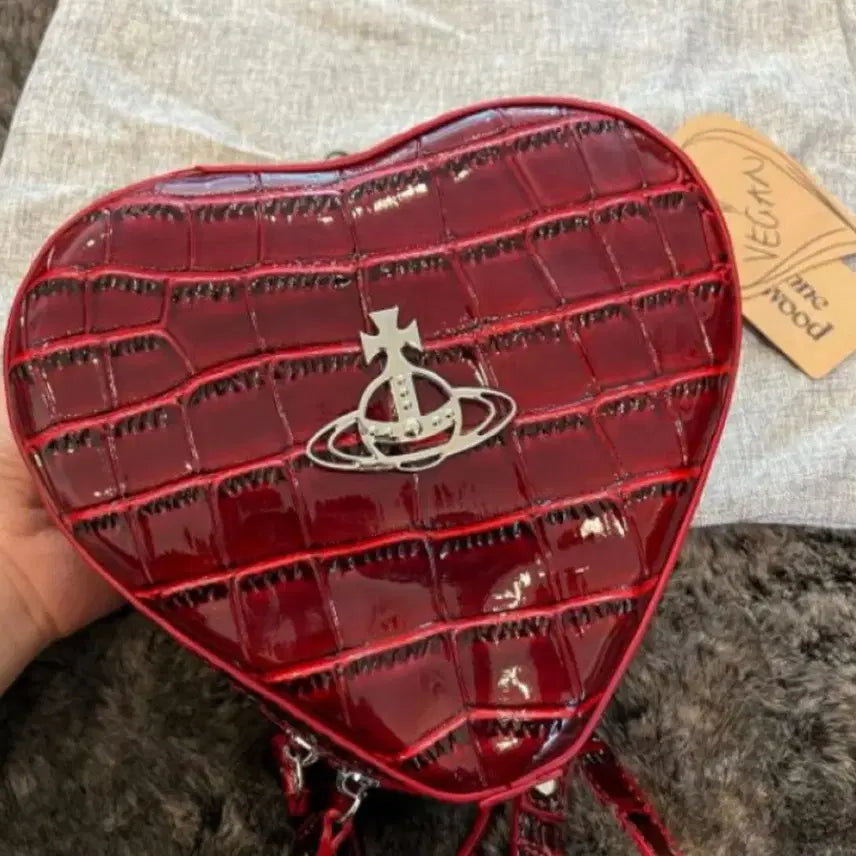 [BUNJANG] Vivienne Westwood Burgundy Heart Ella Backpack / 정품 비비안 웨스트우드 버건디 하트 엘라 백팩