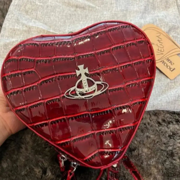 [BUNJANG] Vivienne Westwood Burgundy Heart Ella Backpack / 정품 비비안 웨스트우드 버건디 하트 엘라 백팩