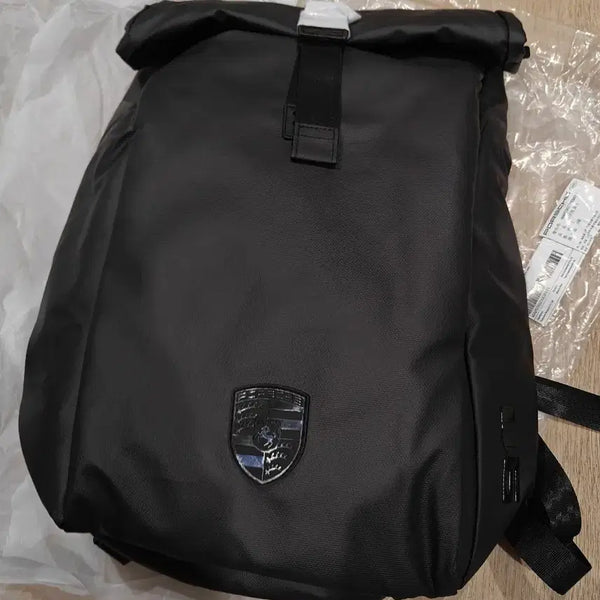 [BUNJANG] Porsche 911 Taycan Rolltop Backpack Black / 포르쉐 롤탑 백팩 검정 911 책가방 백 테이칸