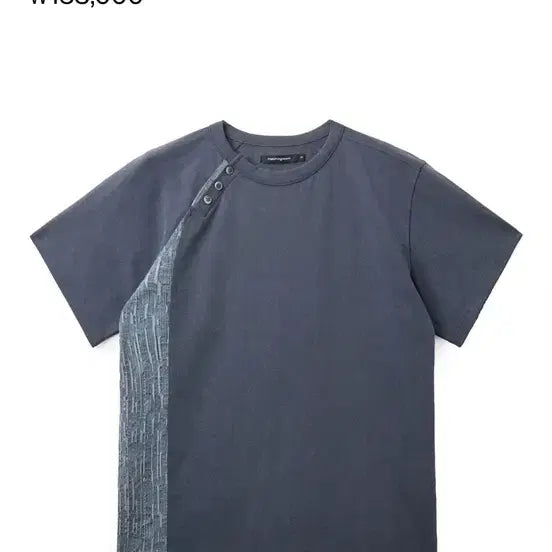 [BUNJANG] HAECHING ROOM Curved Henleys Neck T-Shirt Blue / 해칭룸 커브드 헨리넥 티셔츠 블루