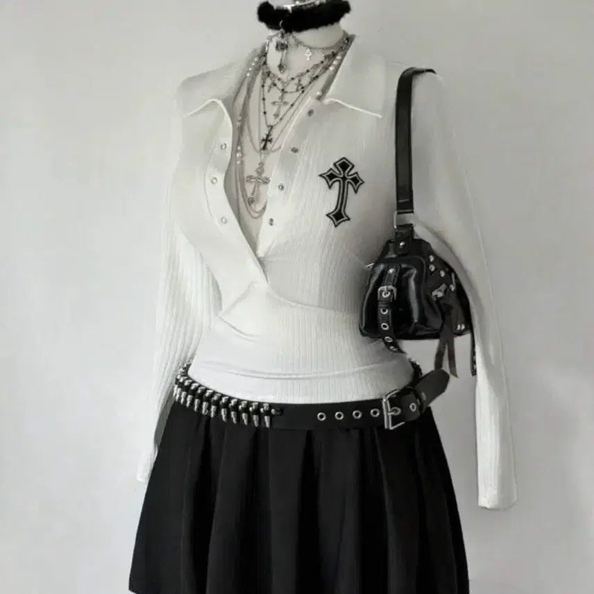[BUNJANG] Gothic Cross Y2K Gyaru Punk Sleeves / 쉬인 고딕 십자가 y2k 갸루 펑크 슬리브
