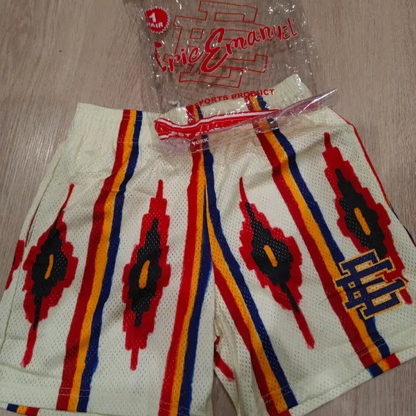 [BUNJANG] Eric Emanuel Yellow Pattern Shorts M (32-34 Inch Waist) / 에릭에마뉴엘 반바지 옐로우 패턴 웨스트 인디안 M 32