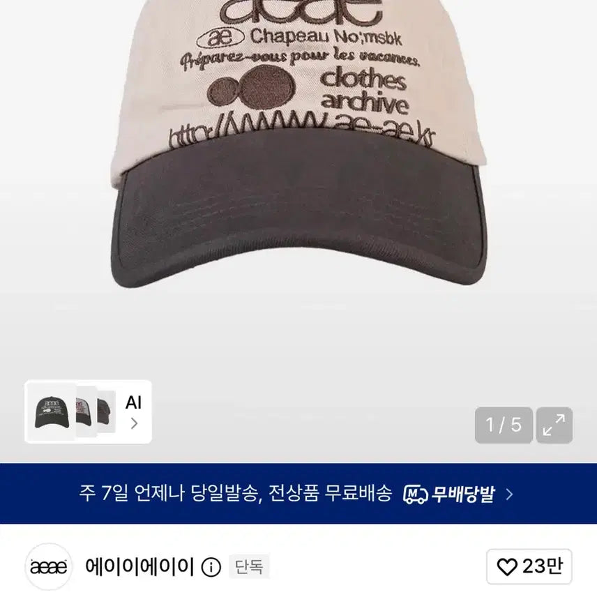 [BUNJANG] AEAE Web Logo 5-Panel Cap / (새상품급) 에이이에이이 aeae 웹 로고 5패널 캡 모자 WEB LOG