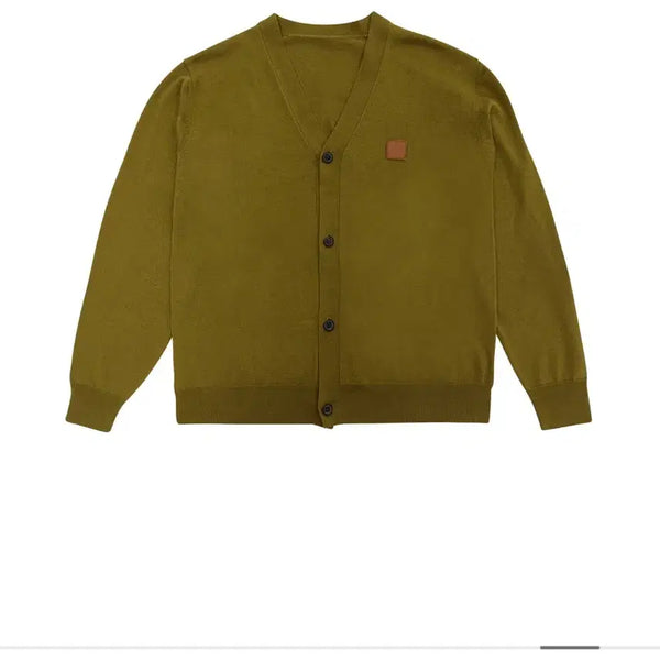 [BUNJANG] Ader Error Decal Logo Cardigan Khaki / 아더에러 데칼 가디건 카키 A2(Decal logo cardigan)