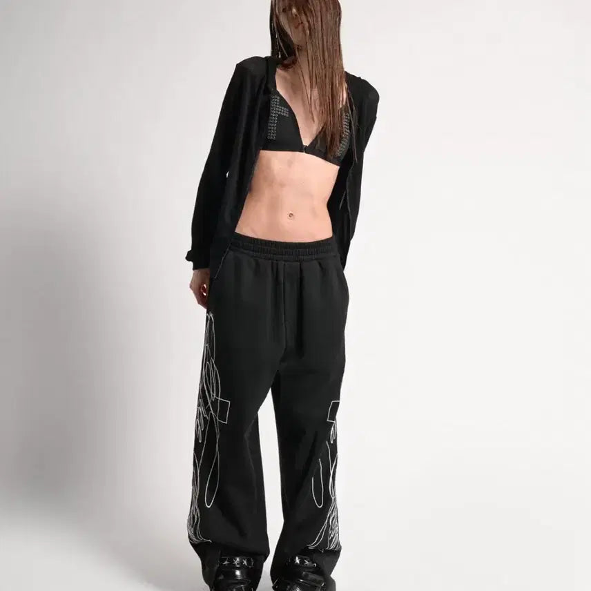 [BUNJANG] noEmosen Cross Lettering Training Pants / noEmosen 십자가 레터링 트레이닝 팬츠