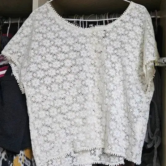 [BUNJANG] Morigirl Crochet Short Sleeve Top / 모리걸 반팔 크로쉐