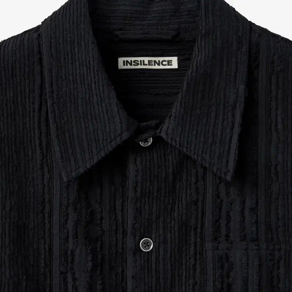 [BUNJANG] In Silence Textured Wane Shirt Black L / 인사일런스 / 텍스쳐드 웨인 셔츠 블랙 / L