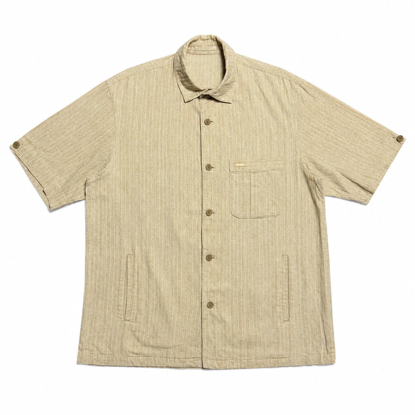 [BUNJANG] Crocodile Japan Linen Blend Short Sleeve Shirt / JPN 00s 일본 빈티지 y2k 모리걸 크로커다일 린넨 혼방 반팔 셔츠