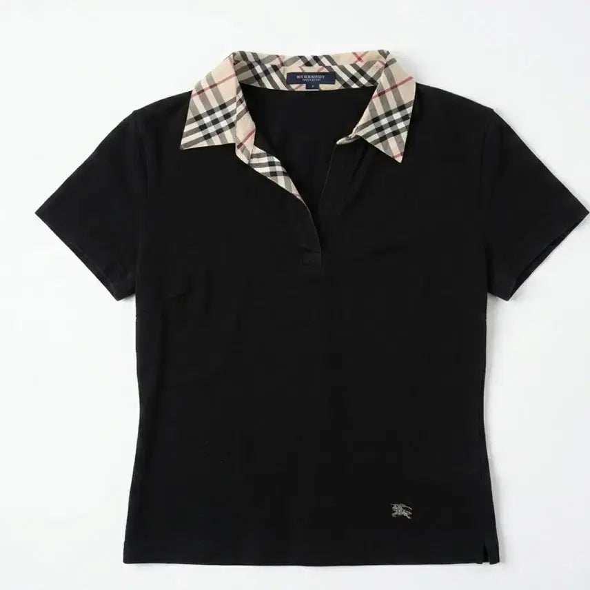 [BUNJANG] Burberry Nova Check Collar Short Sleeve T-Shirt Size 1 / 버버리 노바체크 카라 반팔티 1사이즈